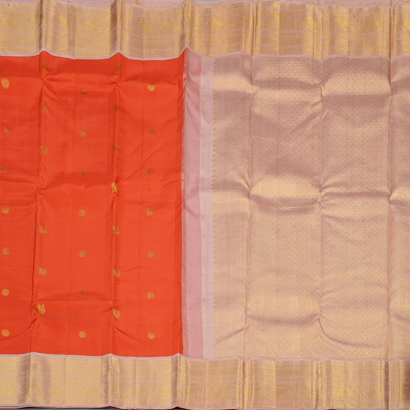 Hayagrivas Red Handloom Kanjivaram Silk Saree with Baby Pink Border KBE28D4-2