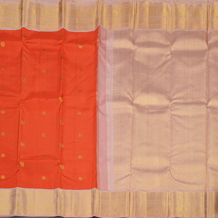 Hayagrivas Red Handloom Kanjivaram Silk Saree with Baby Pink Border KBE28D4-2