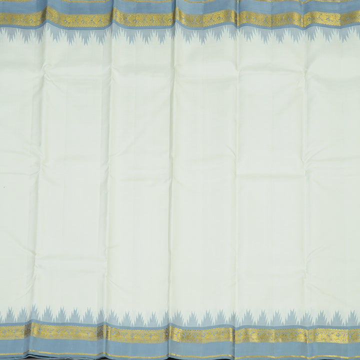 Hayagrivas Handloom Pure Kanjivaram Silk Saree in Tranquil White KBE290E1-1