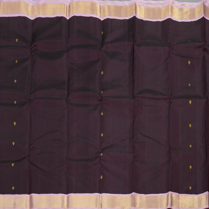 Hayagrivas Handloom kanjivaram silk saree in Dark brown KBE290E3-1