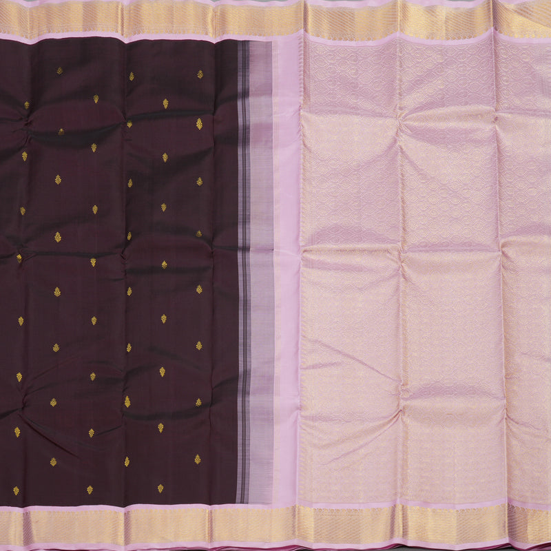 Hayagrivas Handloom kanjivaram silk saree in Dark brown KBE290E3-1