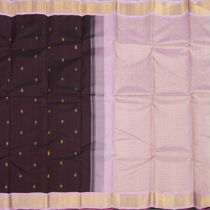 Hayagrivas Handloom kanjivaram silk saree in Dark brown KBE290E3-1