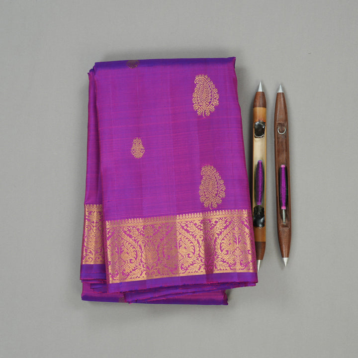 Hayagrivas Purple Handloom Kanjivaram Silk Saree KBE292E4-1