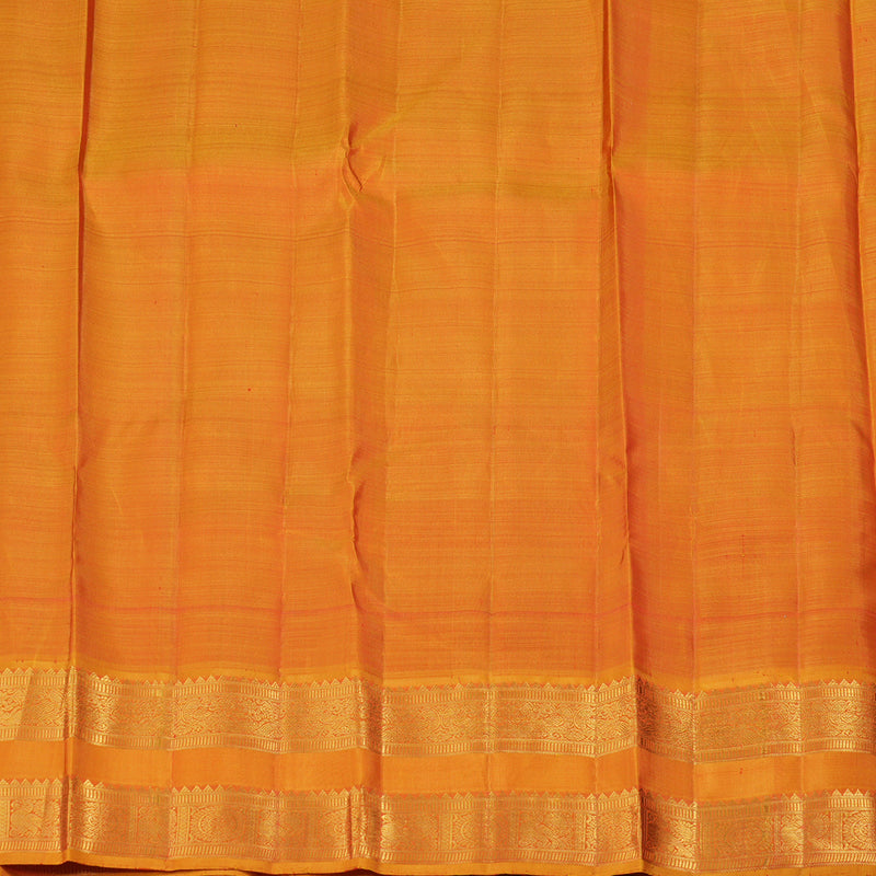 Hayagrivas Teal Green Handloom Kanjivaram Silk Saree with Honey Yellow Border KBE293E1-1