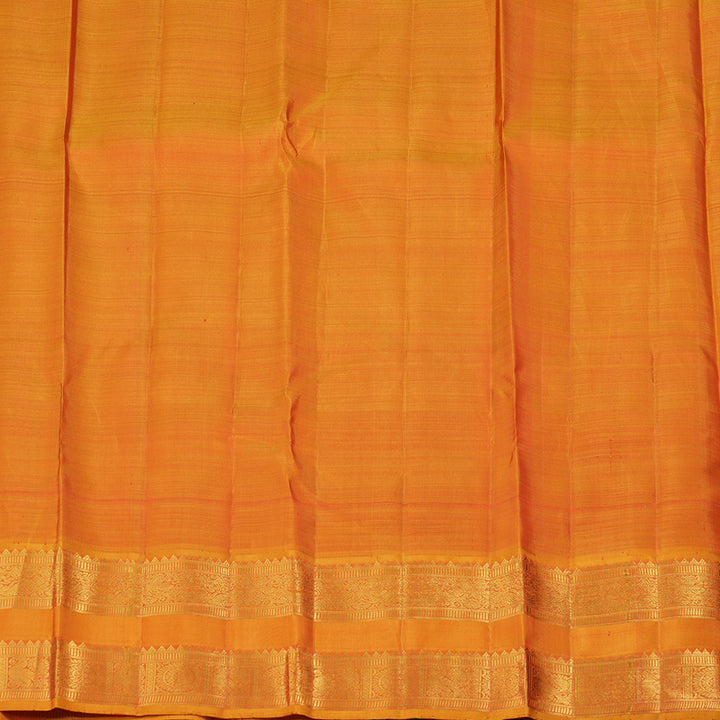 Hayagrivas Teal Green Handloom Kanjivaram Silk Saree with Honey Yellow Border KBE293E1-1