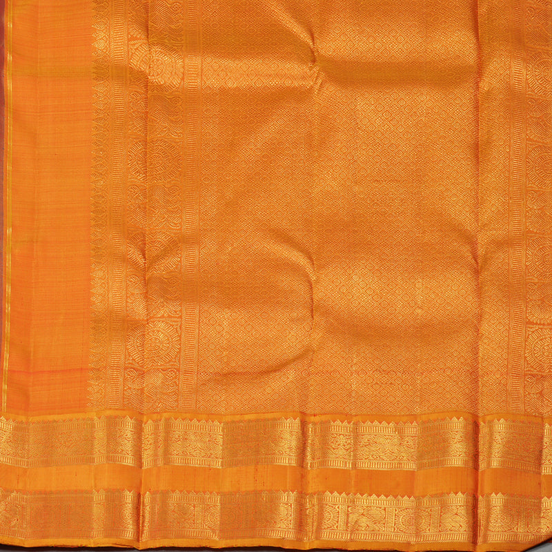 Hayagrivas Teal Green Handloom Kanjivaram Silk Saree with Honey Yellow Border KBE293E1-1