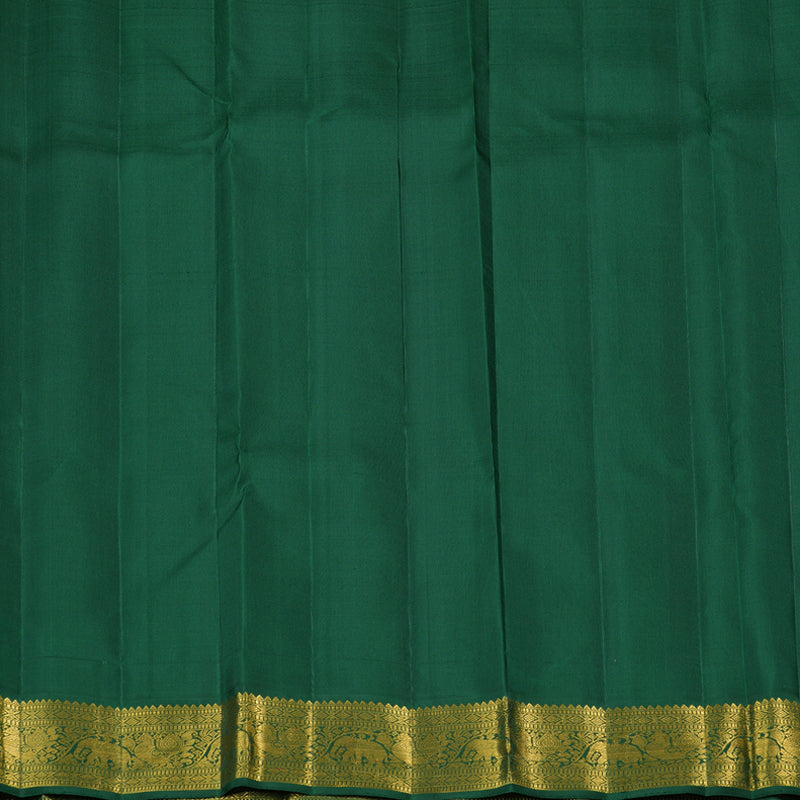 Hayagrivas Reddish Pink Handloom Kanjivaram Silk Saree with Bottle Green Border KBE293E2-1