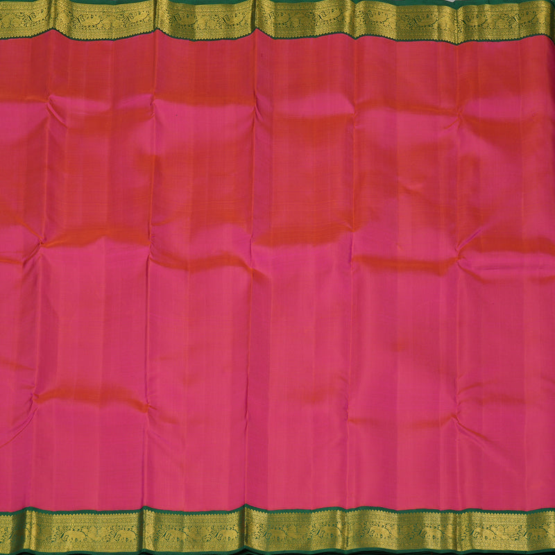 Hayagrivas Reddish Pink Handloom Kanjivaram Silk Saree with Bottle Green Border KBE293E2-1