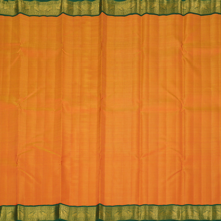 Hayagrivas Honey Yellow Handloom Kanjivaram Silk Saree with Bottle Green Border KBE293E2-2