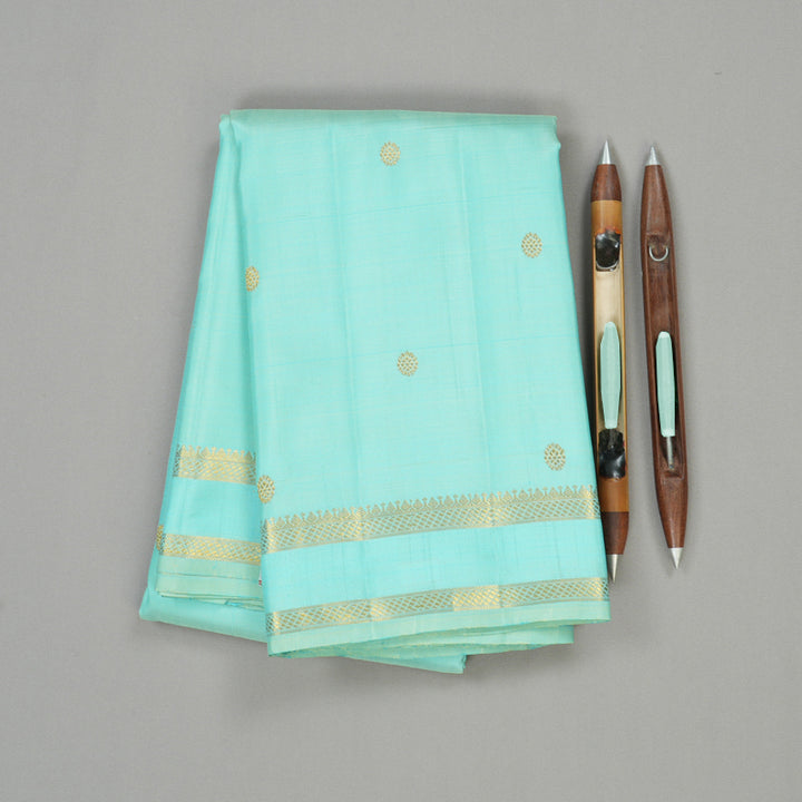 Hayagrivas Light Sky Blue Handloom Kanjivaram Silk Saree KBE293E8-1