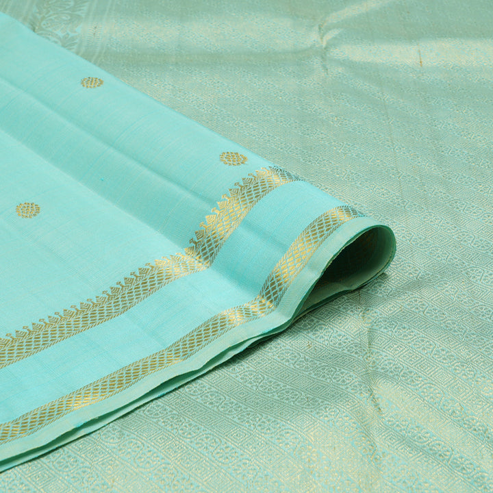 Hayagrivas Light Sky Blue Handloom Kanjivaram Silk Saree KBE293E8-1