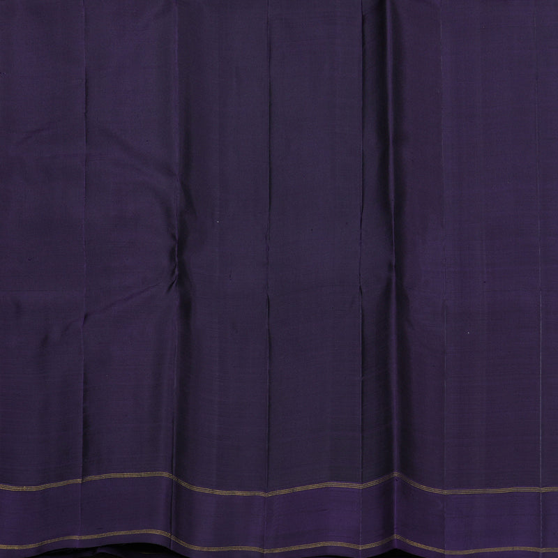 Hayagrivas Grey Handloom Kanjivaram Silk Saree with Dark Blue Border KBE293E9-1