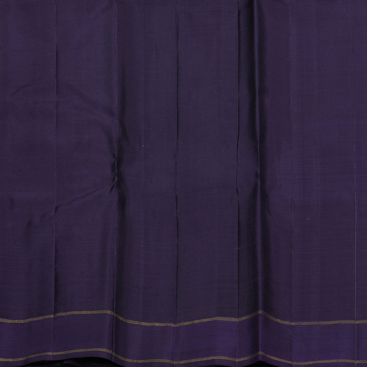 Hayagrivas Grey Handloom Kanjivaram Silk Saree with Dark Blue Border KBE293E9-1