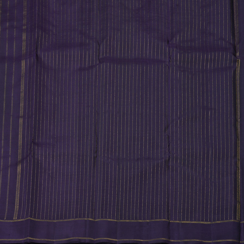 Hayagrivas Grey Handloom Kanjivaram Silk Saree with Dark Blue Border KBE293E9-1