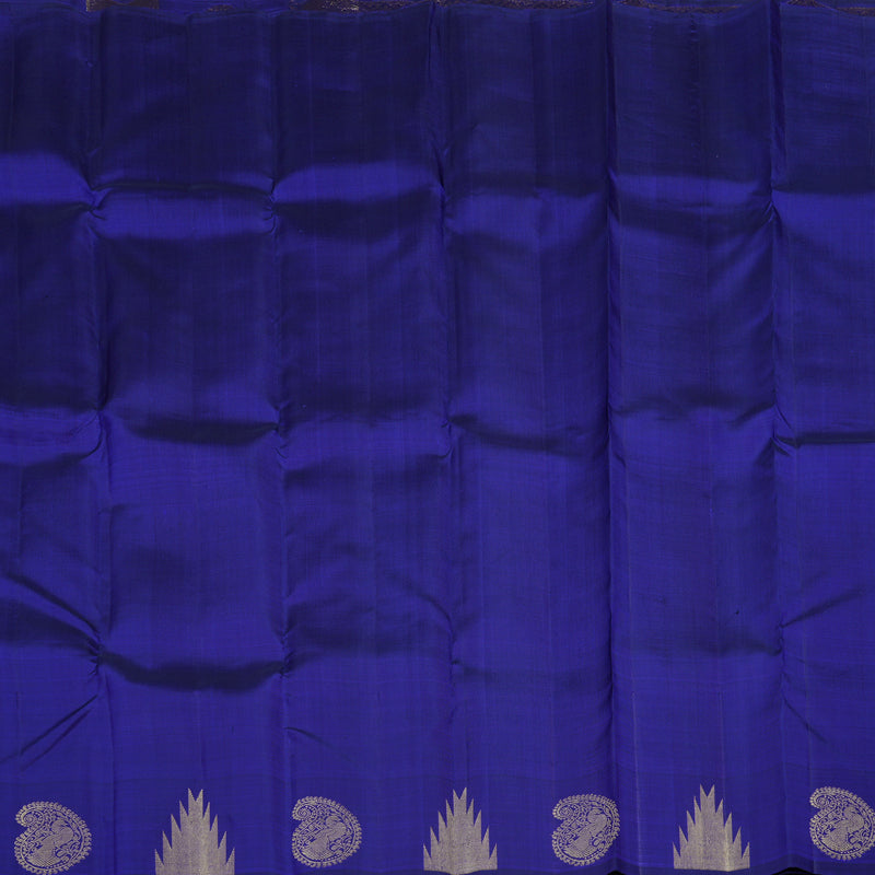 Hayagrivas Handloom Pure Kanjivaram Silk Saree in Stunning Blue KBE297E5-2