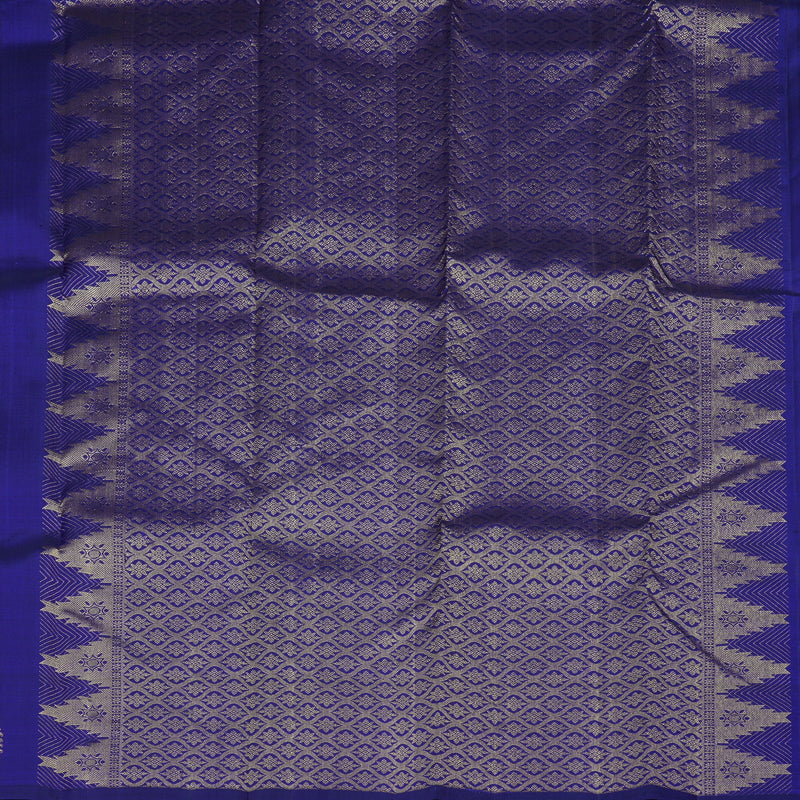 Hayagrivas Handloom Pure Kanjivaram Silk Saree in Stunning Blue KBE297E5-2