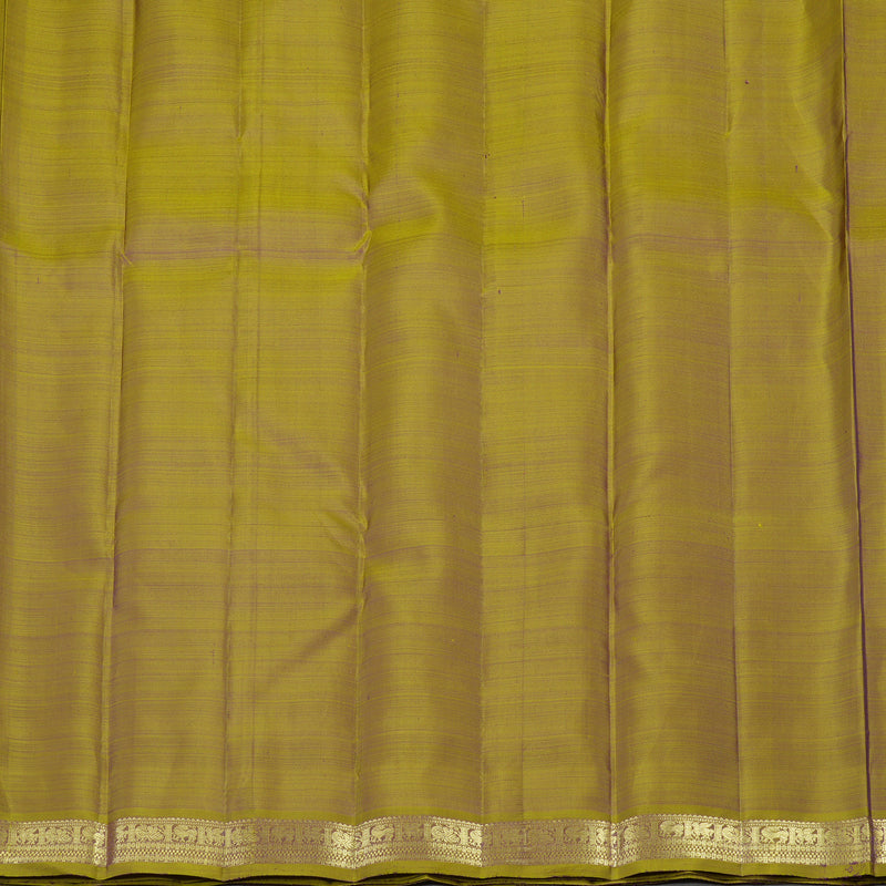 Hayagrivas Handloom Kanjivaram Silk Saree in Dark Purple with Sampanga Yellow KBE299E1-3