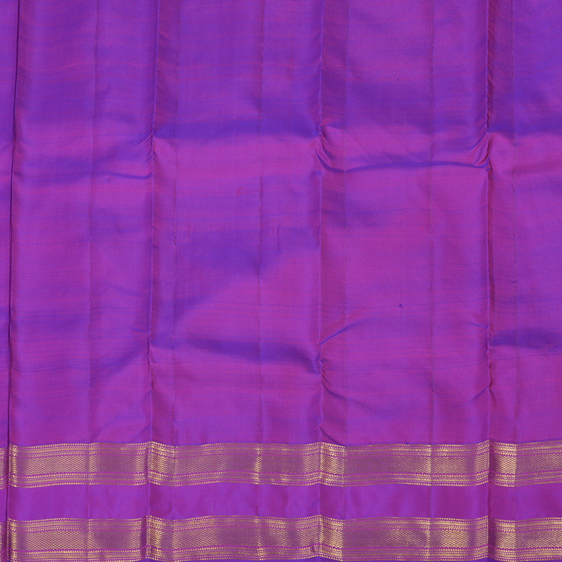 Hayagrivas Handloom Kanjivaram silk saree in Orangish pink with purple Retta pet KBE299E5-2