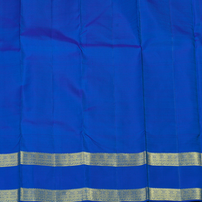 Hayagrivas Handloom Kanjivaram silk saree in Sea green with blue contrast Retta pet border KBE299E5-5