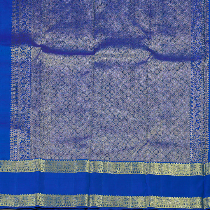 Hayagrivas Handloom Kanjivaram silk saree in Sea green with blue contrast Retta pet border KBE299E5-5
