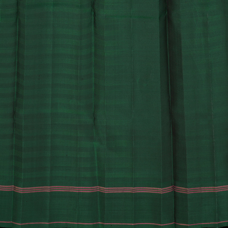 Hayagrivas Handloom Multicolour Kanjivaram Silk Saree with Bottle Green Border KBE29D1-1