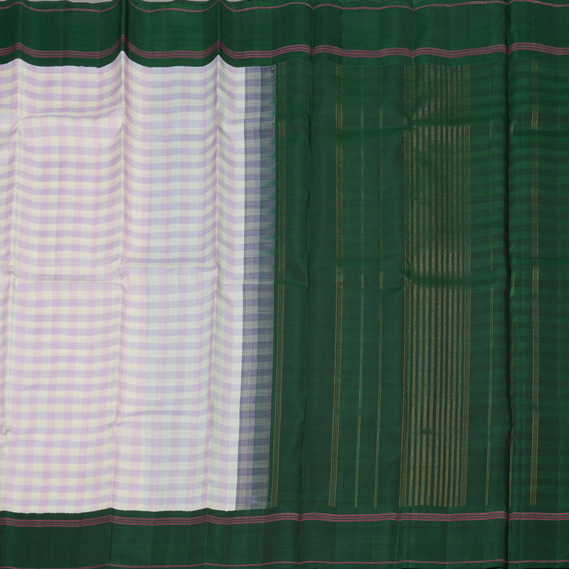 Hayagrivas Handloom Multicolour Kanjivaram Silk Saree with Bottle Green Border KBE29D1-1