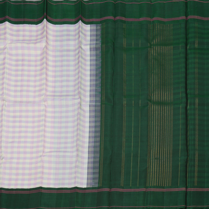 Hayagrivas Handloom Multicolour Kanjivaram Silk Saree with Bottle Green Border KBE29D1-1