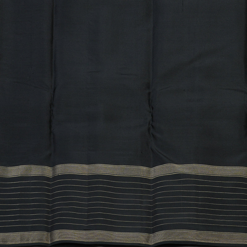 Hayagrivas Handloom Kanjivaram silk saree in Dark Purple with Black KBE304E10-2