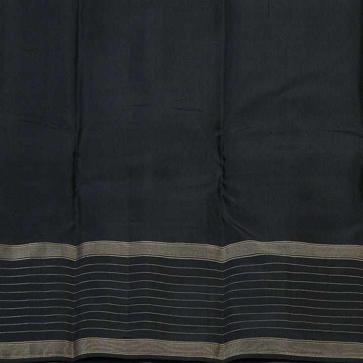 Hayagrivas Handloom Kanjivaram silk saree in Dark Purple with Black KBE304E10-2