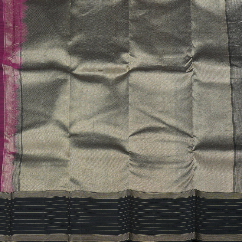 Hayagrivas Handloom Kanjivaram silk saree in Dark Purple with Black KBE304E10-2
