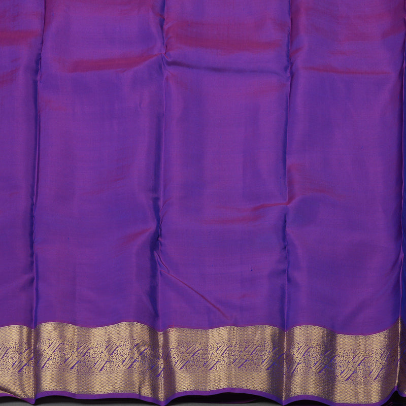 Hayagrivas Handloom Kanjivaram Silk Saree in Peacock blue with Purple KBE304E2-1