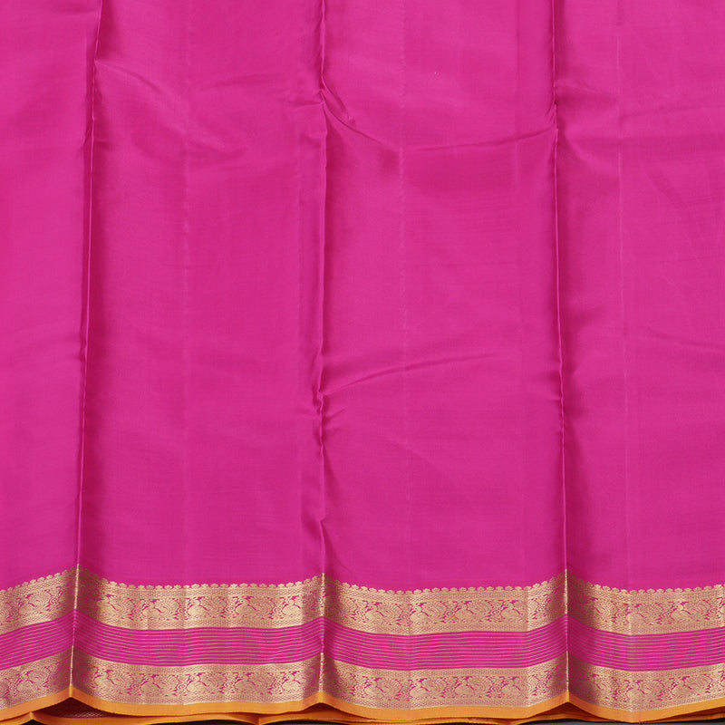Hayagrivas Handloom Kanjivaram Silk saree in Purple with Pink KBE304E25-2