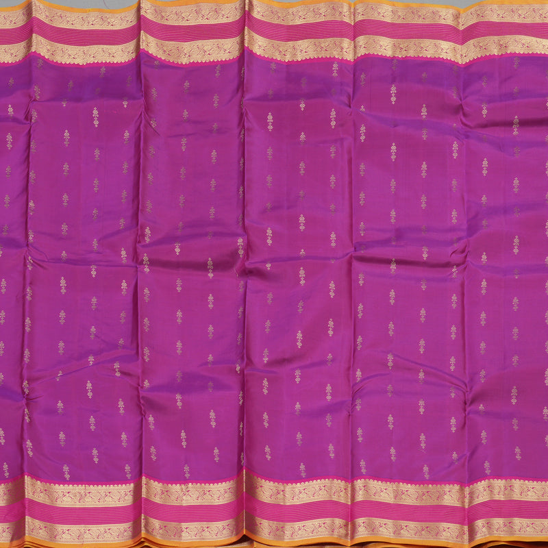 Hayagrivas Handloom Kanjivaram Silk saree in Purple with Pink KBE304E25-2
