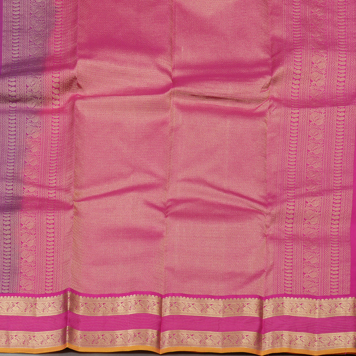 Hayagrivas Handloom Kanjivaram Silk saree in Purple with Pink KBE304E25-2