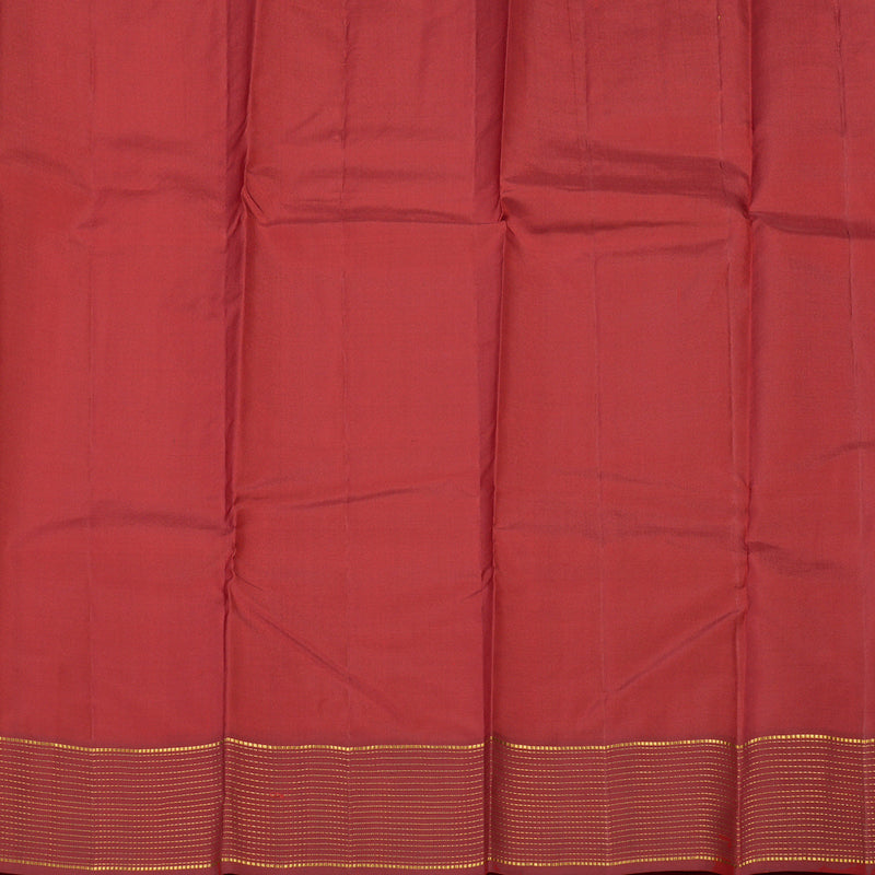 Hayagrivas Handloom Kanjivaram silk saree in Honey mustard with Maroon KBE304E34-11