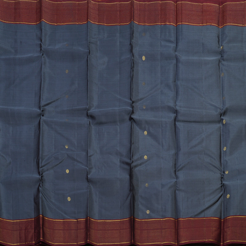 Hayagrivas Handloom kanjivaram silk saree in Dark grey with wine maroon KBE304E34-13