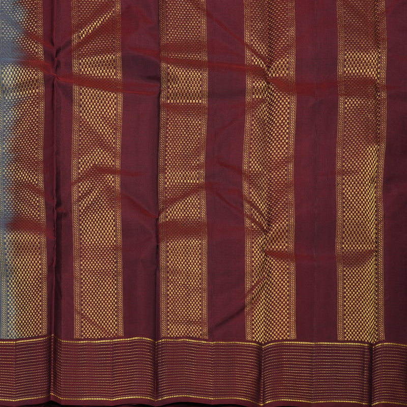 Hayagrivas Handloom kanjivaram silk saree in Dark grey with wine maroon KBE304E34-13