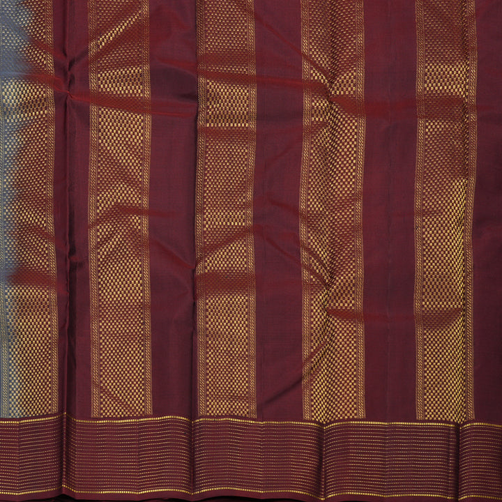 Hayagrivas Handloom kanjivaram silk saree in Dark grey with wine maroon KBE304E34-13