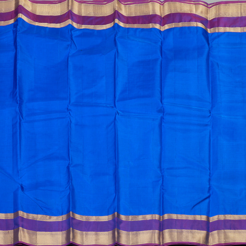 Hayagrivas Handloom Pure Kanjivaram Silk Saree in Graceful Blue KBE304E7-7