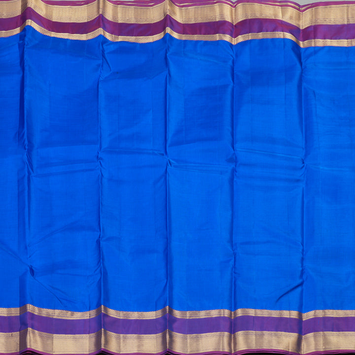 Hayagrivas Handloom Pure Kanjivaram Silk Saree in Graceful Blue KBE304E7-7