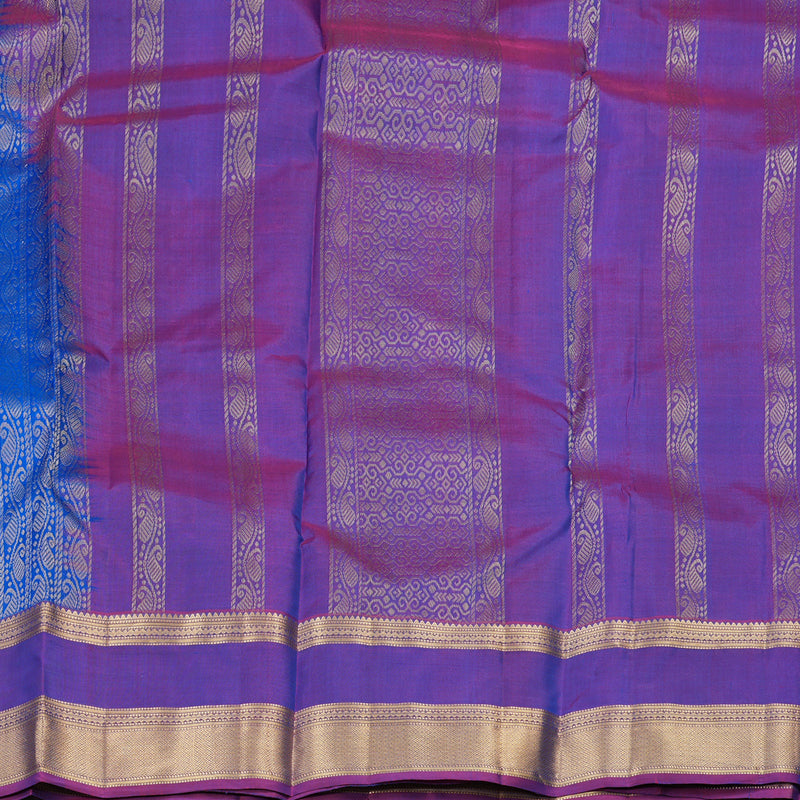 Hayagrivas Handloom Pure Kanjivaram Silk Saree in Graceful Blue KBE304E7-7