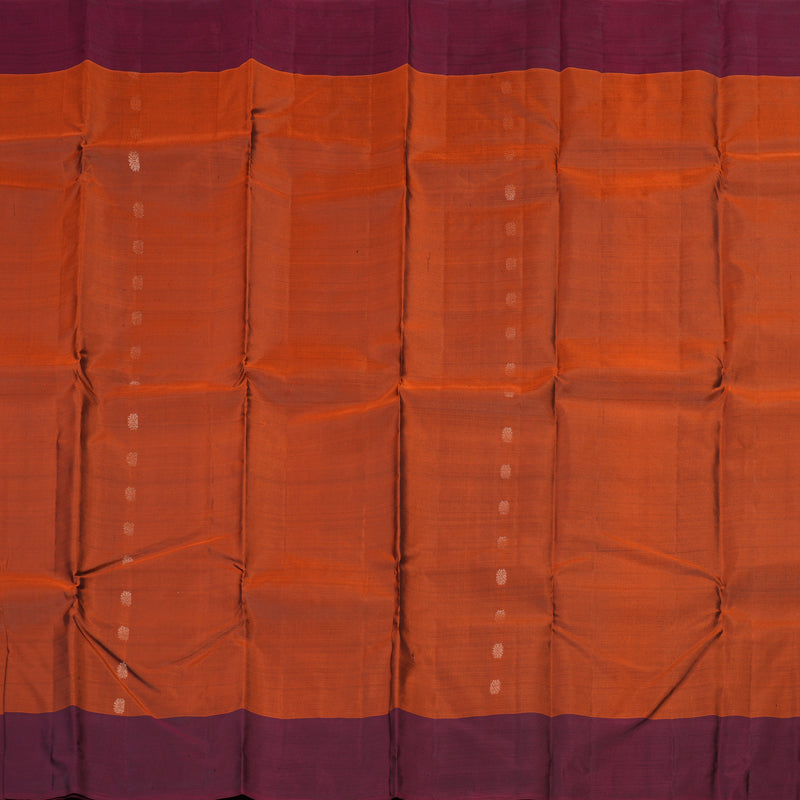Hayagrivas Handloom Pure Kanjivaram Silk Saree in Vivid Burnt Orange KBE304E9-2
