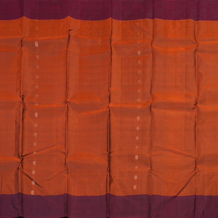 Hayagrivas Handloom Pure Kanjivaram Silk Saree in Vivid Burnt Orange KBE304E9-2