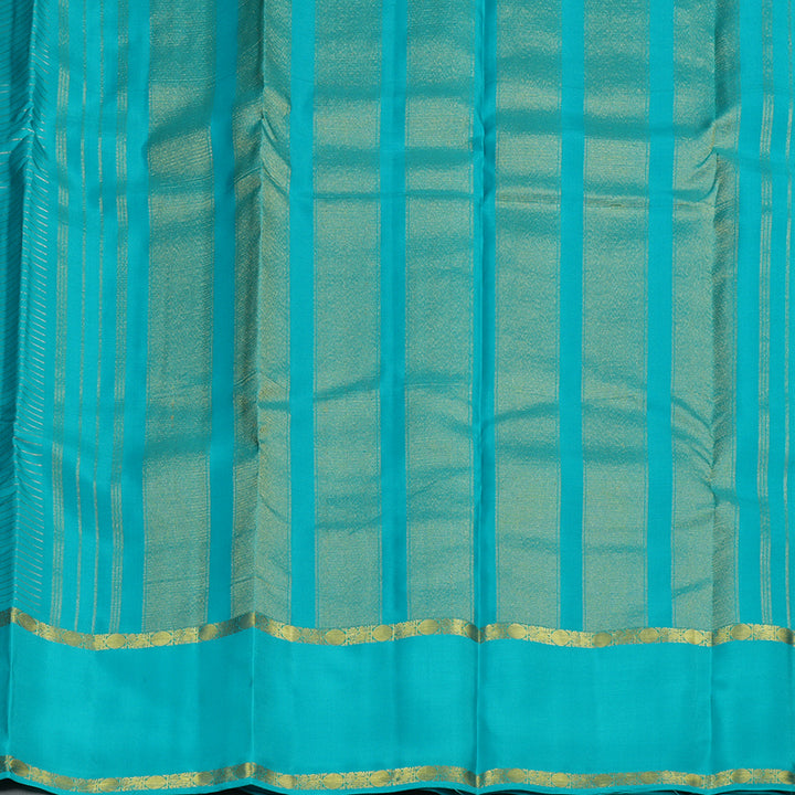Hayagrivas Handloom Kanjivaram silk saree in serene sky blue KBE305E15-6