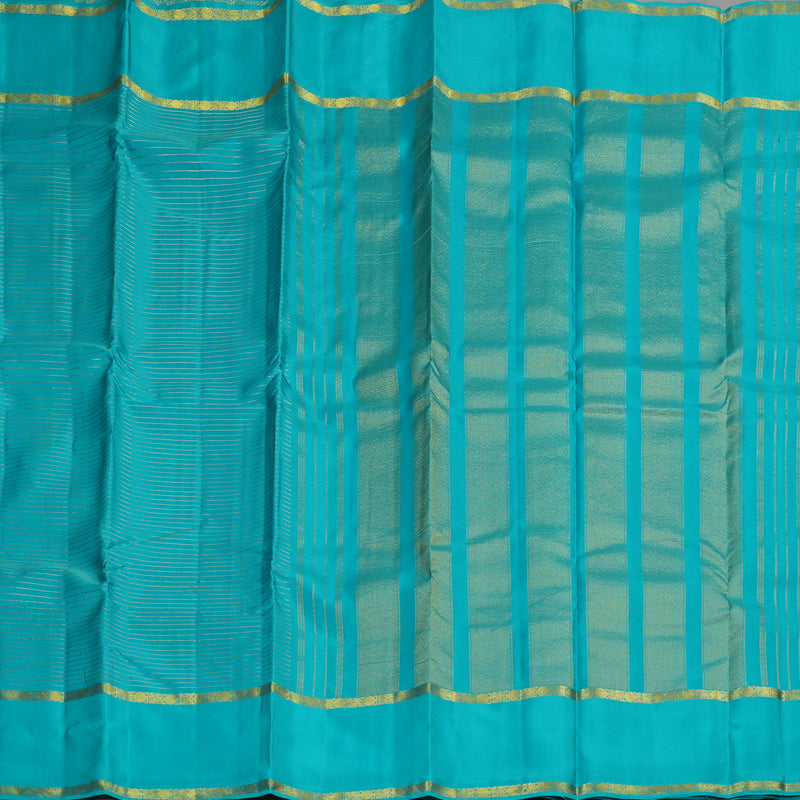 Hayagrivas Handloom Kanjivaram silk saree in serene sky blue KBE305E15-6