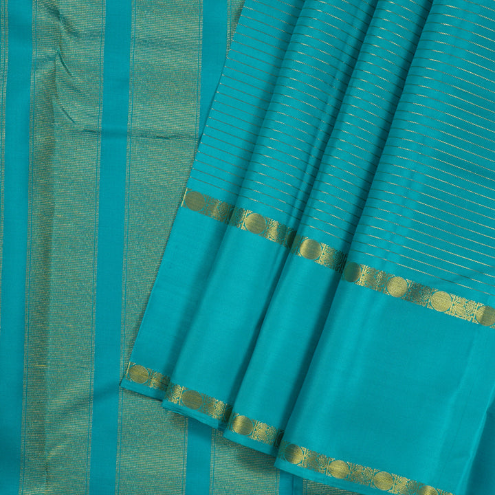 Hayagrivas Handloom Kanjivaram silk saree in serene sky blue KBE305E15-6