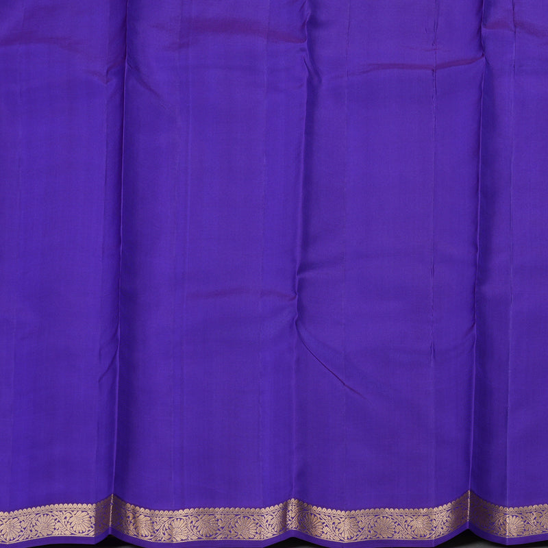 Hayagrivas Handloom Kanjivaram silk saree in Peacock blue with Blue KBE305E6-8