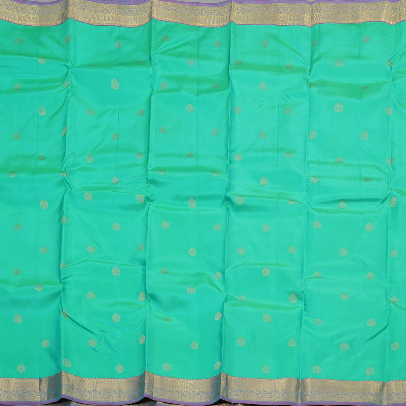 Hayagrivas Handloom Kanjivaram silk saree in Attractive sea green with purple KBE305E9-3