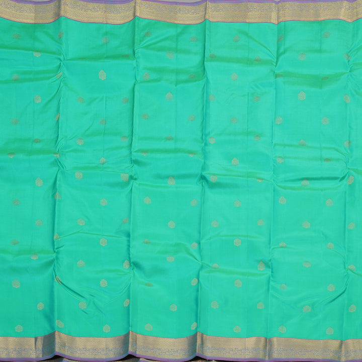 Hayagrivas Handloom Kanjivaram silk saree in Attractive sea green with purple KBE305E9-3