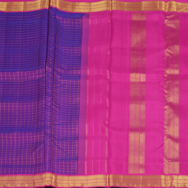 Hayagrivas Magenta Handloom Kanjivaram Ten Yards Silk Saree with Pink Border KBE309E2-5
